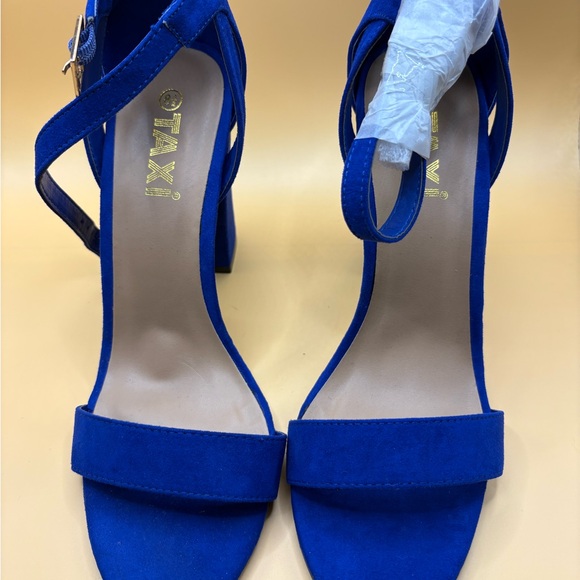 Taxi Royal Blue Suede Heels - Picture 1 of 5